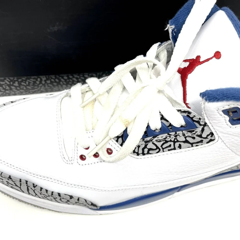 Nike Air Jordan Retro 3 True Blue Men 10.5 White Iconic Sneakers 2011 136064-104